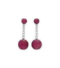 Elizabeth Taylor's Impressive Jewelry Collection -A pair of diamond-and-ruby ear pendants - Natural Blue Sapphires