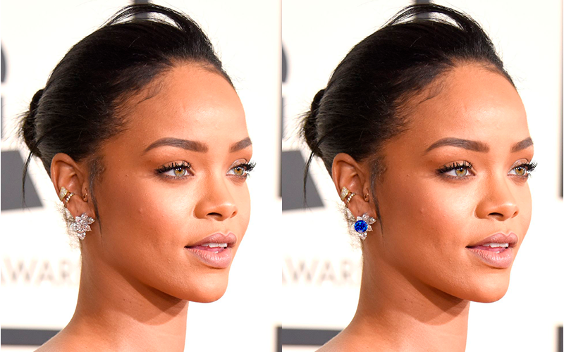 Reimagine these 10 famous jewellery - Rihanna’s Gold Hoops - Natural Blue Sapphires