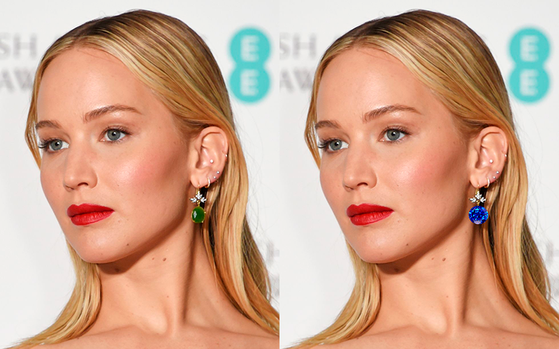 Reimagine these 10 famous jewellery - Jennifer Lawrence’s Drop Earrings - Natural Blue Sapphires
