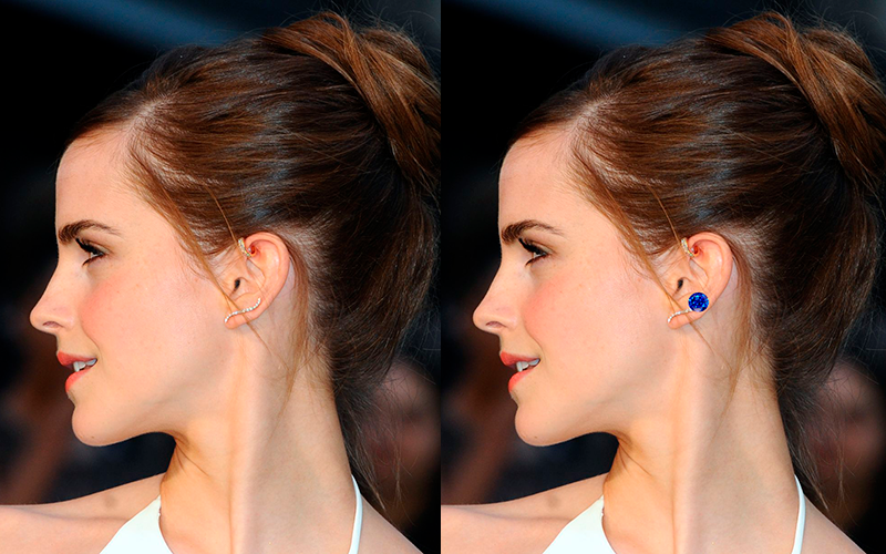 Reimagine these 10 famous jewellery - Emma Watson’s Lobes - Natural Blue Sapphires