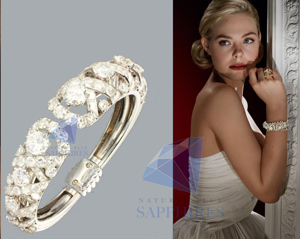 Grace Kelly’s - The Diamond Floral Bracelet - Natural Blue Sapphires