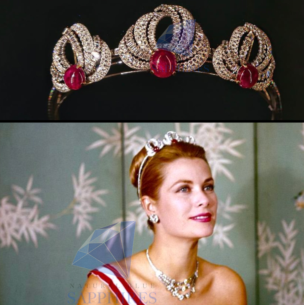 Grace Kelly’s -The Ruby and Diamond Tiara - Natural Blue Sapphires